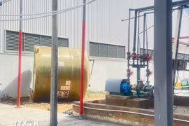At the scene of the explosion of the hydrochloric acid (HCl) storage tank at HC Bao Lam Joint Stock Company. (Photo: Published by VNA)