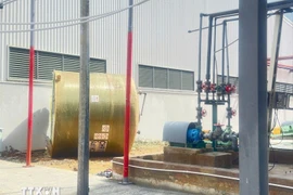 At the scene of the explosion of the hydrochloric acid (HCl) storage tank at HC Bao Lam Joint Stock Company. (Photo: Published by VNA)