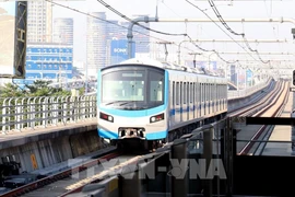 A Metro Line 1 (Ben Thanh-Suoi Tien) train traveling from central Ho Chi Minh City to Suoi Tien. (Photo: VNA)