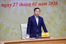 Deputy Prime Minister Tran Hong Ha speaks at the 30th meeting of the National Steering Committee on Combating Illegal, Unreported and Unregulated Fishing on January 27. (Photo: VNA)