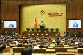 NA Chairman Tran Thanh Man speaks at the closing ceremony of the 15th NA's 10th session (Photo: VNA)