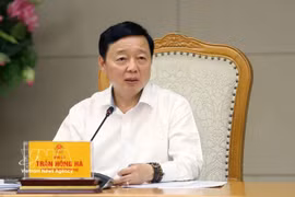 Deputy Prime Minister Tran Hong Ha speaks at the 33rd meeting of the National Steering Committee for Combating Illegal, Unreported and Unregulated (IUU) Fishing. (Photo: VNA)