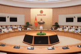 Deputy Prime Minister Ho Duc Phoc speaks at the meeting of the steering committee for the restructuring of credit institutions and handling bad debts (Photo: VNA)