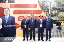 NA Chairman Tran Thanh Man (second from left) and high-ranking Vietnamese officials attend the 46th General Assembly of the ASEAN Inter-Parliamentary Assembly (Photo: VNA)