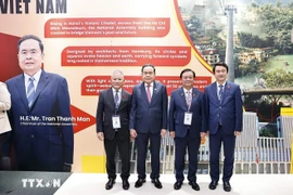 NA Chairman Tran Thanh Man (second from left) and high-ranking Vietnamese officials attend the 46th General Assembly of the ASEAN Inter-Parliamentary Assembly (Photo: VNA)