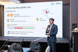 A representative of the Health Strategy and Policy Institute shares the results of a study titled “Assessment of Vietnam’s Readiness for Self-Care and Its Influence Factors”. (Photo courtesy of the organiser)