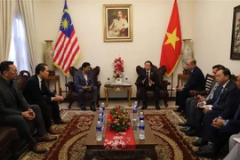 Vietnamese Deputy Prime Minister Tran Hong Ha (R) receives President of the Malaysia–Vietnam Chamber of Commerce (MVCC) Richard Khor. (Photo: VNA)
