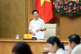 Deputy Prime Minister Ho Duc Phoc speaks at the meeting of the National Anti-Money Laundering Steering Committee on October 15. (Photo: VNA)