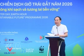 Deputy Minister of Agriculture and Environment Le Cong Thanh speaks at the ceremony to launch major environmental campaign. (Photo: VNA)
