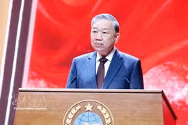 Party General Secretary To Lam speaks at the People’s Public Security Intelligence's 80th anniversary (Photo: VNA)