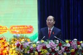 Secretary of the Ca Mau provincial Party Committee for the 2025-2030 tenure Nguyen Ho Hai speaks at the congress (Photo: VNA)