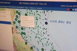 Monitoring fishing vessel operations through the surveillance system. (Photo: VNA)