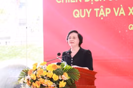 Deputy Prime Minister Pham Thi Thanh Tra speaks at the ceremony to launch a nationwide 500-day campaign on the search, recovery, and identification of fallen soldiers’ remains. (Photo: VNA)