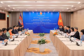 The ninth Political Consultation between the foreign ministries of Vietnam and Cambodia in Hanoi on July 17 (Photo: VNA)