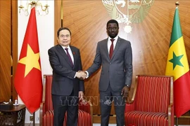 Vietnamese National Assembly Chairman Tran Thanh Man (L) meets with Senegalese President Bassirou Diomaye Faye (Photo: VNA)