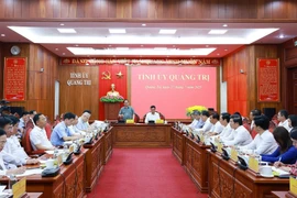 Prime Minister Pham Minh Chinh speaks at the working session with the provincial Party Committee’s Standing Board (Photo: VNA)