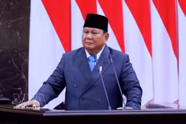 Indonesian President Prabowo Subianto presents the Macroeconomic Framework and Fiscal Policy Points during a plenary session of the House of Representatives. (Photo: VNA)