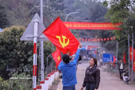 Muong Sai commune in Son La province is decorated to celebrate the election day. (Photo: VNA) 