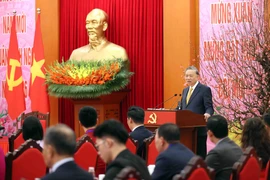 Party General Secretary To Lam speaks at the meeting with outstanding overseas Vietnamese (Photo: VNA)