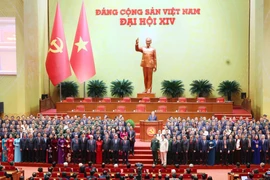 Members of the 14th Party Central Committee make their debut at the 14th National Party Congress. (Photo: VNA)