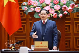 Prime Minister Pham Minh Chinh speaks at the fifth meeting of the Steering Committee for Nuclear Power Plant Construction. (Photo: VNA)
