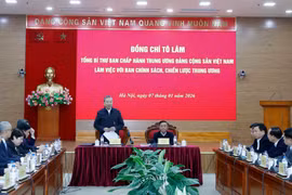 Party General Secretary To Lam holds a working session with the Party Central Committee's Commission for Policies and Strategies on January 7. (Photo: VNA)