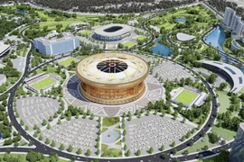 A graphic image of the Olympic sports urban area project in Hanoi.