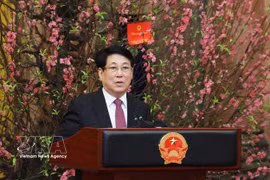 State President Luong Cuong speaks at the meeting with the Presidential Office staff on February 24. (Photo: VNA)