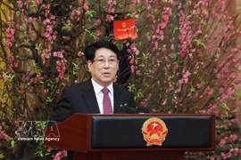 State President Luong Cuong speaks at the meeting with the Presidential Office staff on February 24. (Photo: VNA)