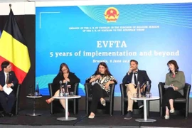 Speakers at the seminar “EVFTA: 5 Years of Implementation and beyond” (Photo: VNA)