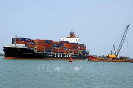 Chu Lai Port welcomes a 50,000-tonne vessel. (Photo: VNA)