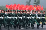 Military parade rehearsal for 50th anniversary of southern liberation