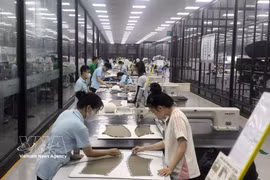 Workers produce apparel for export at Viet Vuong Company in Giao Long commune, Vietnam's Vinh Long province. Vietnam is expected to remain the fastest-growing economy in Southeast Asia in the coming years. (Photo: VNA)