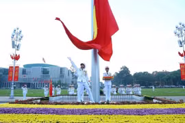 A flag-raising ceremony at Ba Dinh Square in Hanoi (Photo: VNA)