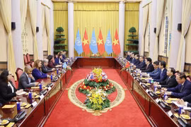 The talks between President Luong Cuong and UN Secretary-General António Guterres in Hanoi on October 24 (Photo: VNA)