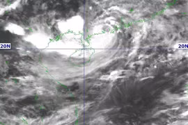 At 4am on July 21, Typhoon Wipha was at around 21.5 degrees North and 110.4 degrees East, on China’s Leizhou Peninsula. (Source: National Centre for Hydro-Meteorological Forecasting)