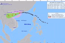 The path of Typhoon Wipha as of 4am on July 21 (Photo: National Centre for Hydro-Meteorological Forecasting)