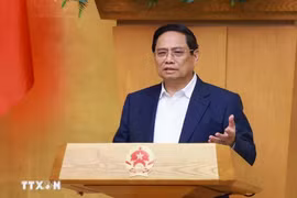 PM Pham Minh Chinh addresses the Government's regular meeting on June 4. (Photo: VNA)