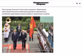 The article on Vietnam-Russia relations published by the Russian website National Defence (Photo published by VNA)