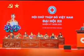 The presidium of the 12th National Congress of the Vietnam Red Cross Society, held in Hanoi on July 27–28 (Photo: VNA)