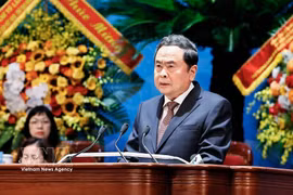 NA Chairman Tran Thanh Man addresses the 14th National Congress of the Vietnam Women's Union on June 18. (Photo: VNA)