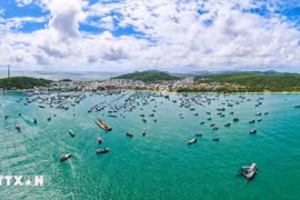 An anchorage for fishing vessels in An Giang province (Photo: VNA)
