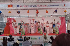 A musical performance at the Vietnamese Cultural Festival in Asahikawa, Hokkaido (Photo: VNA) 