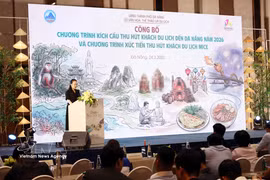 Deputy Director of Da Nang’s Department of Culture, Sports and Tourism Nguyen Thi Hoai An speaks at the event. (Photo: VNA)