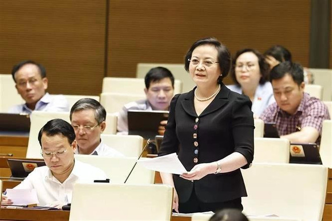 Minister of Home Affairs Pham Thi Thanh Tra speaks at the 15th National Assembly’s ongoing 9th session on June 17 (Photo: VNA) minister-of-home-affairs-pham-thi-thanh-tra.jpg