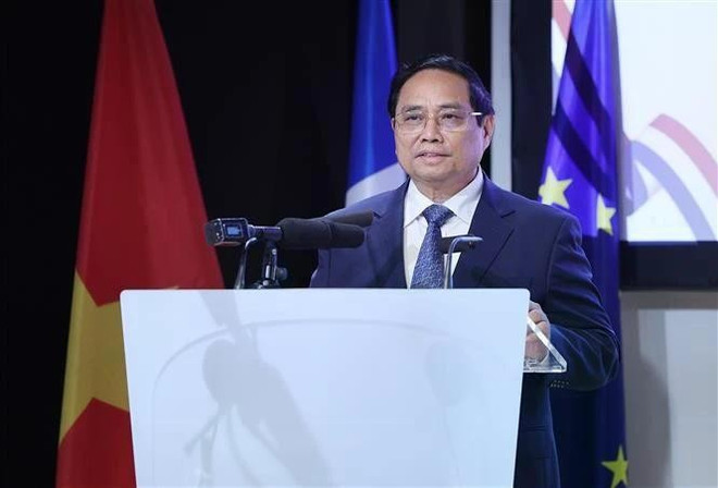 Prime Minister Pham Minh Chinh speaks at the Vietnam – France business forum in Paris on June 11, 2025. (Photo: VNA) pm-attends-vietnam-france-business-forum.jpg