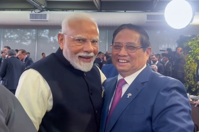 PM Pham Minh Chinh (R) and his Indian counterpart Narendra Modi in Rio de Janeiro (Photo: Government Portal) pm-pham-minh-chinh-and-his-indian-counterpart-narendra-modi.jpg
