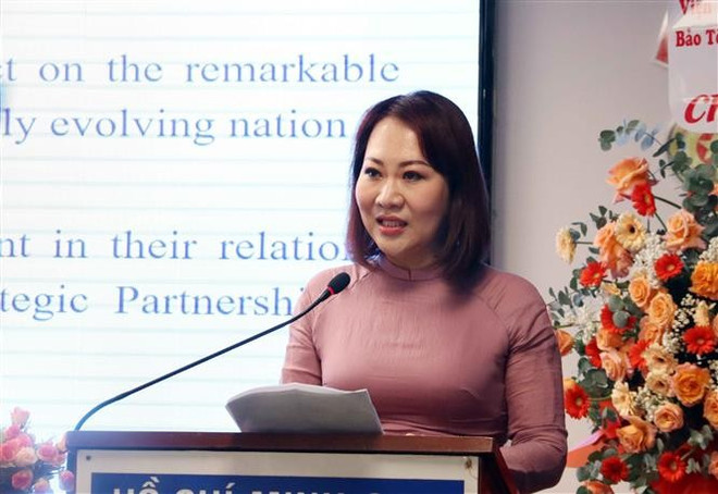 Assoc. Prof. Phan Thi Hong Xuan, Chairwoman of the Ho Chi Minh City’s Vietnam–Southeast Asia Friendship Association, addresses the gathering on June 16. (Photo: VNA) phan-thi-hong-xuan.jpg
