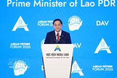 Lao Prime Minister Sonexay Siphandone speaks at the opening session of the third ASEAN Future Forum. (Photo: VNA)