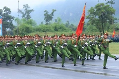 Units of the People's Public Security Force are training for the parade to celebrate the 80 anniversary of the country's National Day on September 2. (Photo: VNA)